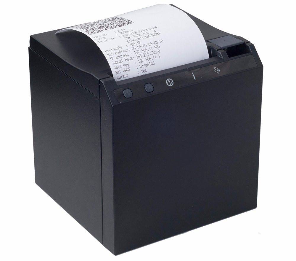 Чековый принтер АТОЛ Jett, черный, USB, LAN, БП артикул 50040 